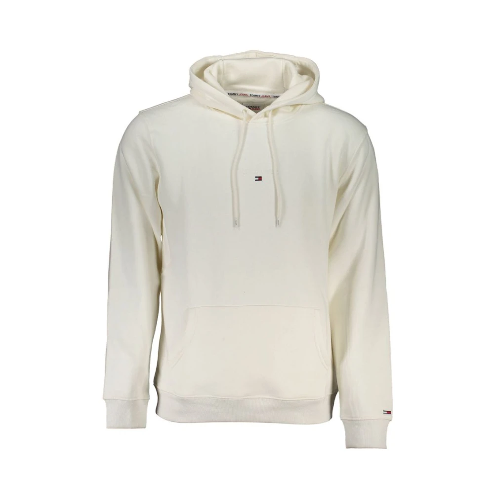 Tommy Hilfiger Men's White Cotton Hoodie With Logo Embroidery