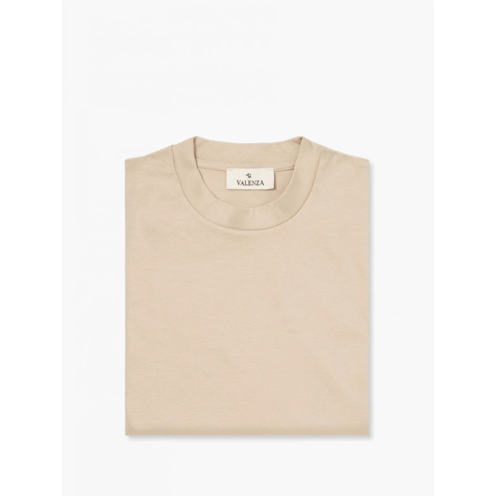 Valenza Interlock Supima Beige T-Shirt Beige Heren