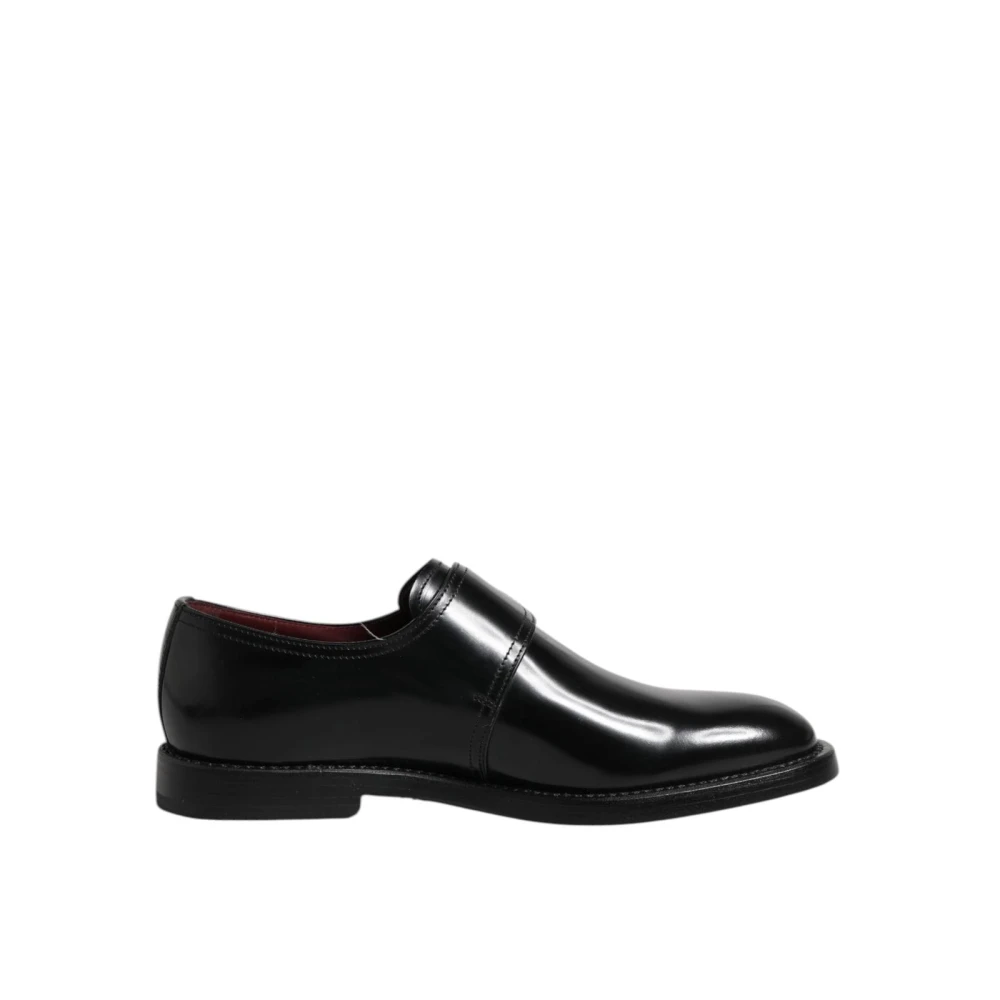 Dolce & Gabbana Men's Black Leather Monk Strap Formal Shoes