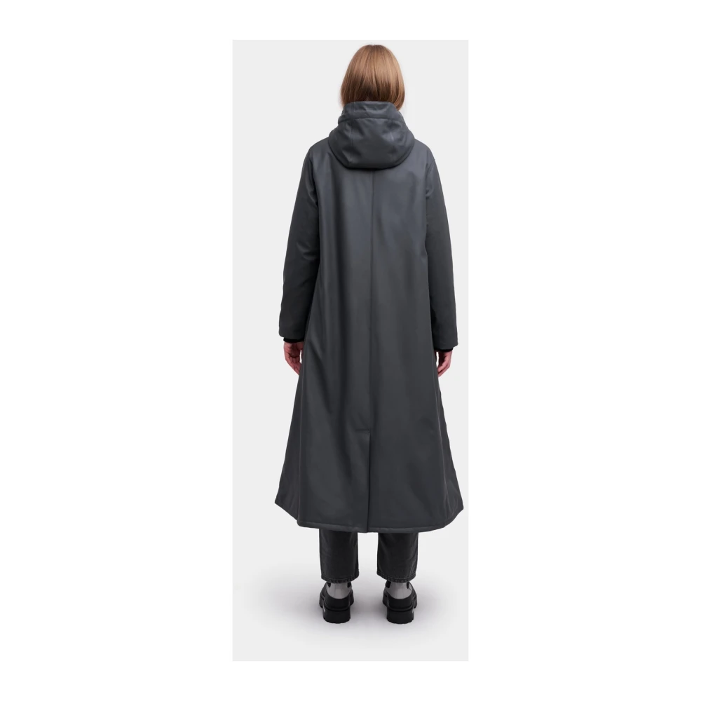 Stutterheim Warm Knielange A-Lijn Regenjas Black Dames