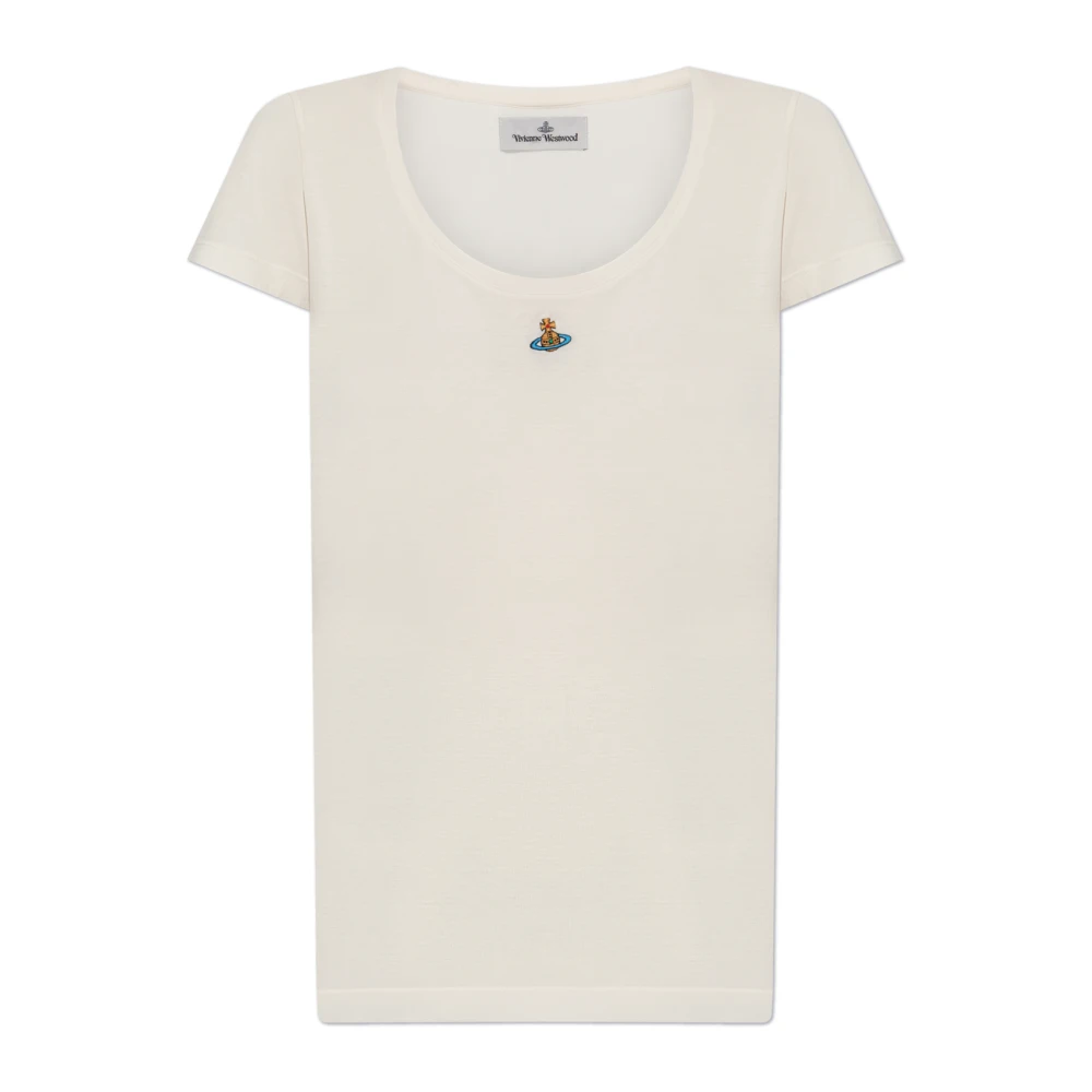 Vivienne Westwood T-shirt met logo Beige Dames