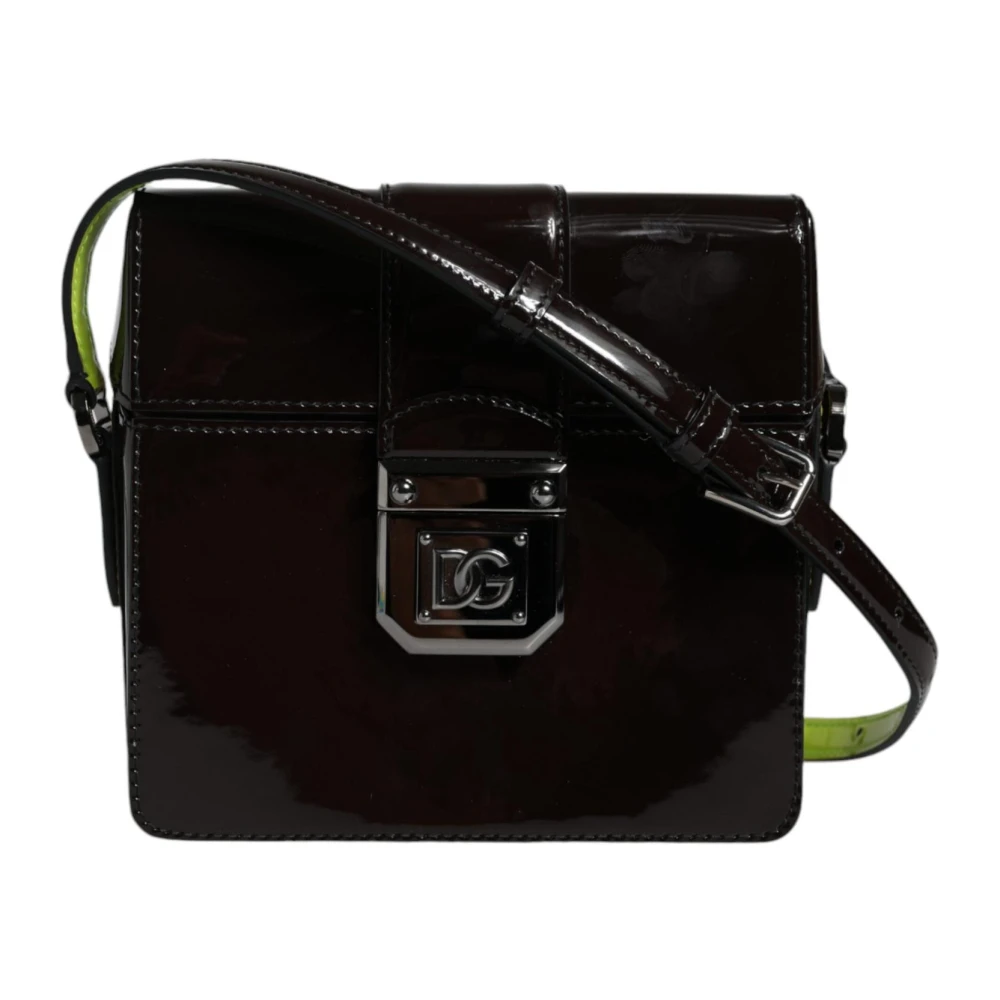 Dolce & Gabbana Svart läder Crossbody väska med magnetisk stängning Black, Dam