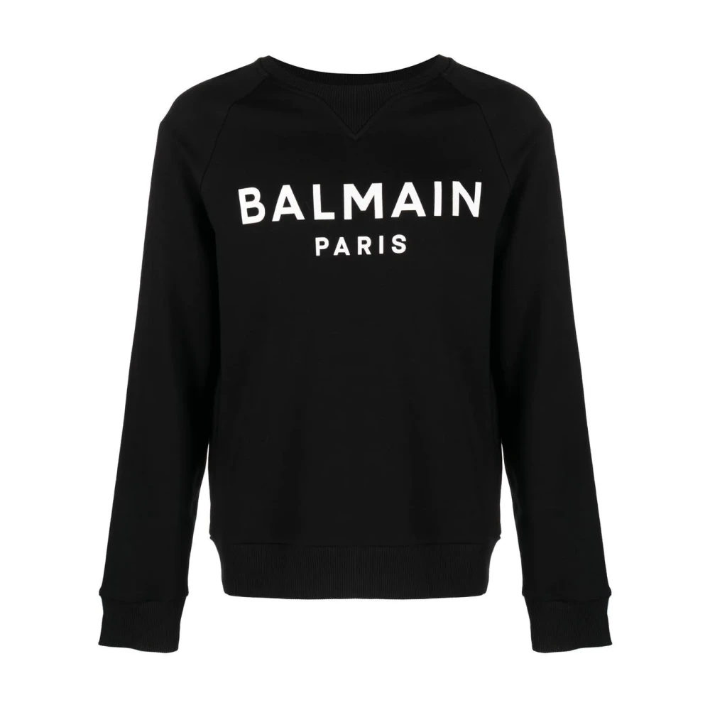 Sort Genser med Balmain Paris Logo