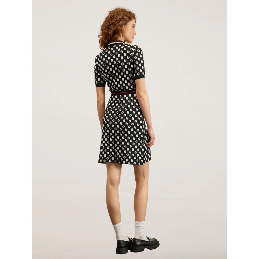 Motivi Korte Jacquard Polo Shirt Jurk Multicolor Dames