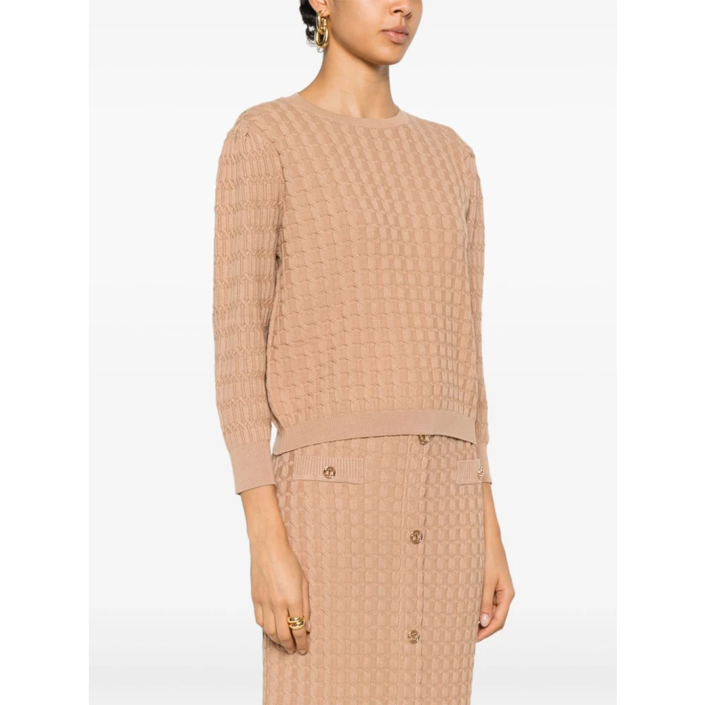 Twinset Sandy Brown Gebreide Trui Brown Dames
