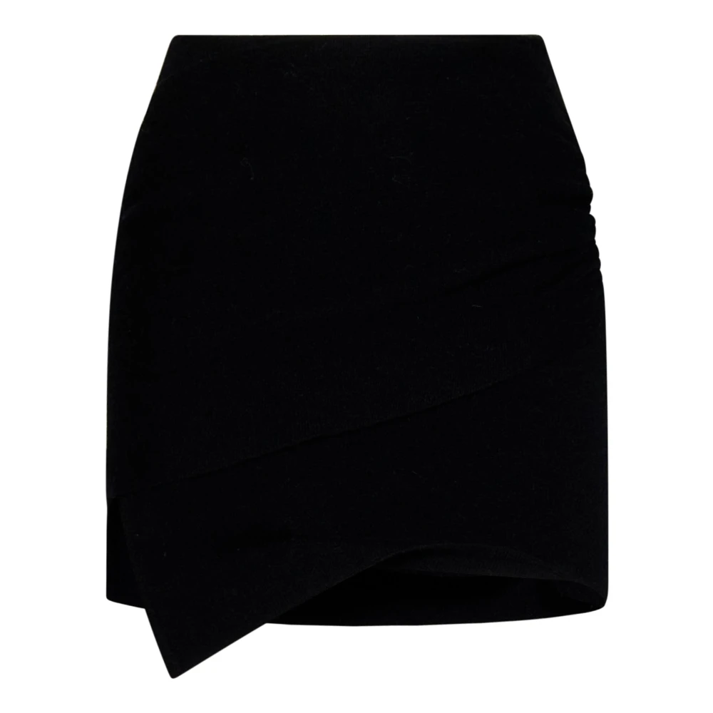 Laneus Zwarte rok met hoge taille en overlappend effect Black Dames