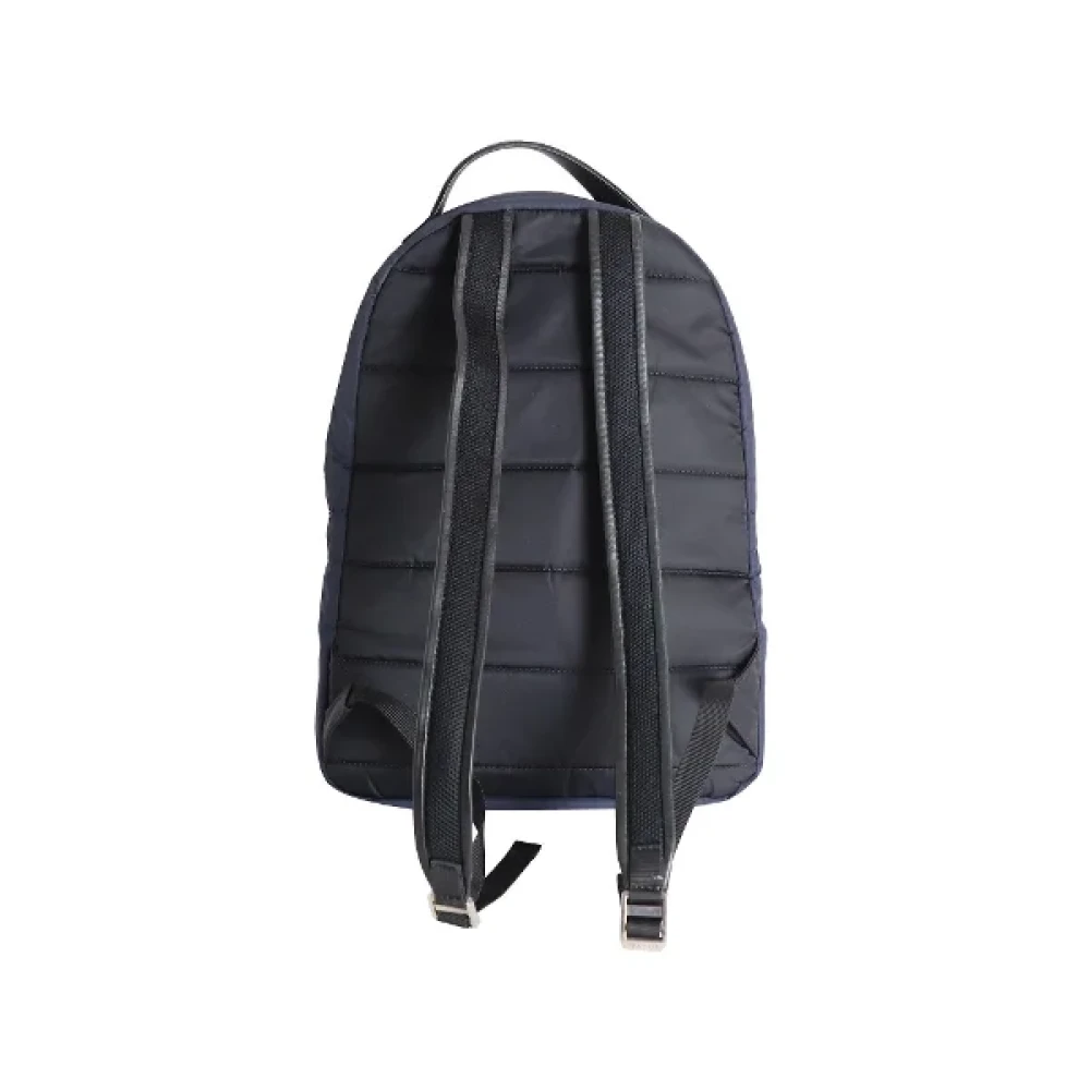 Moncler Pre-owned Leather backpacks Blue Dames