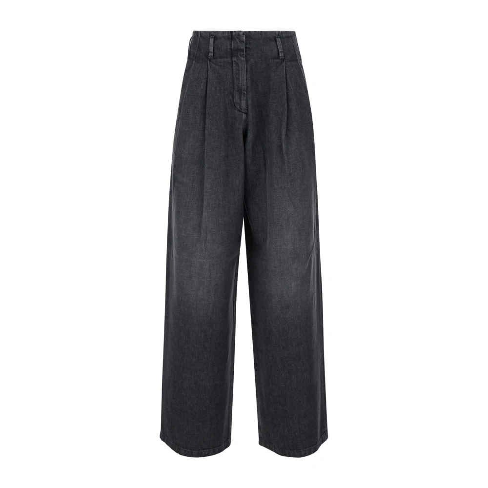 Golden Goose Wide Leg Denim Broek Gray Dames