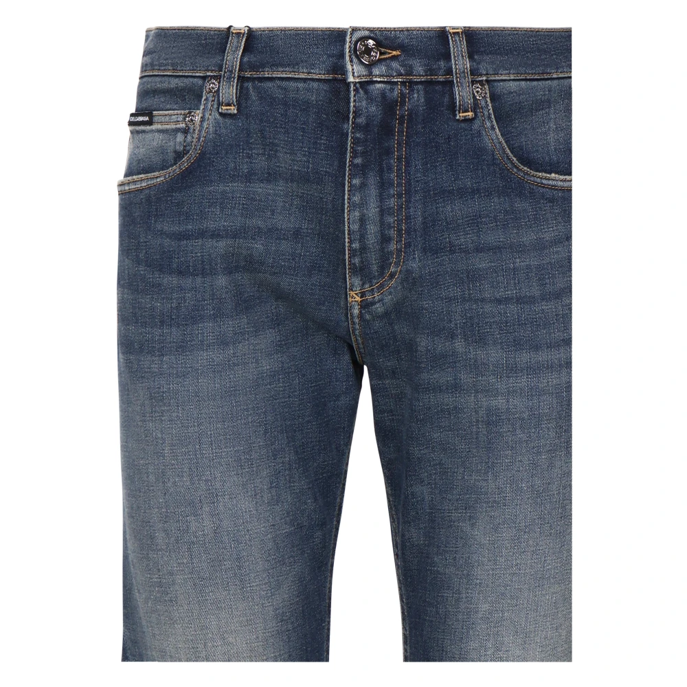 Dolce & Gabbana Italiaanse Denim Jeans Rechte Pasvorm Blue Heren