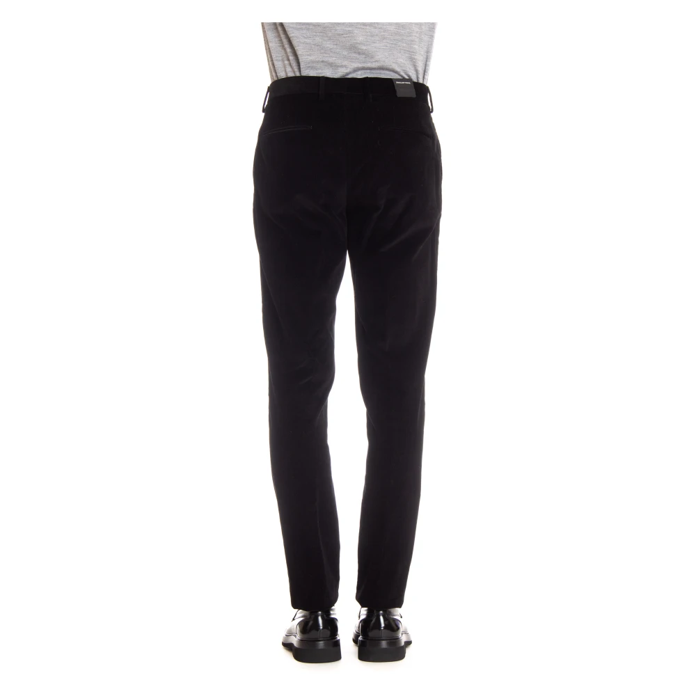 Tagliatore Zwarte Broek met Knoopsluiting Black Heren