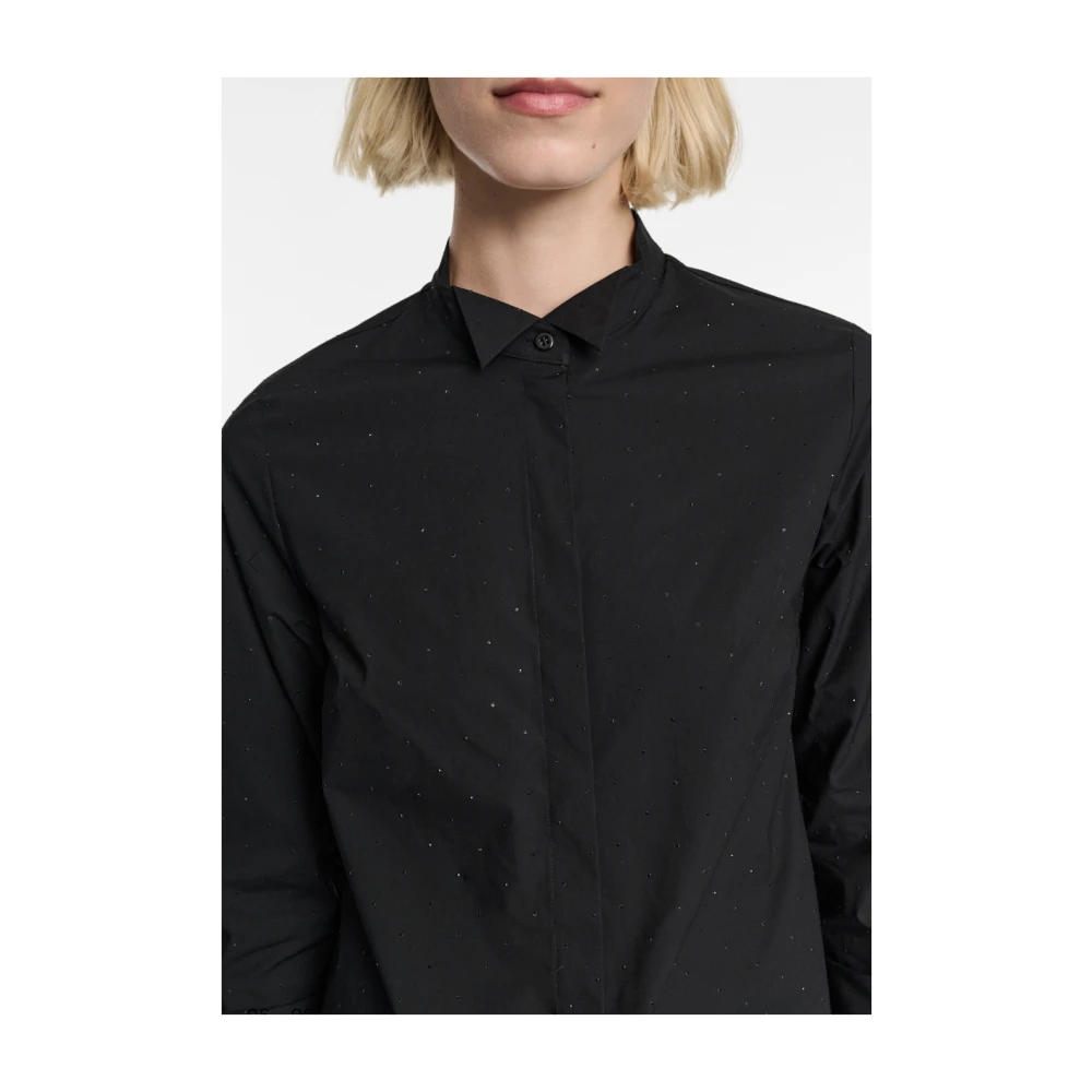 dorothee schumacher Sprankelende Zwarte Poplin Blouse met Strass Versieringen Black Dames