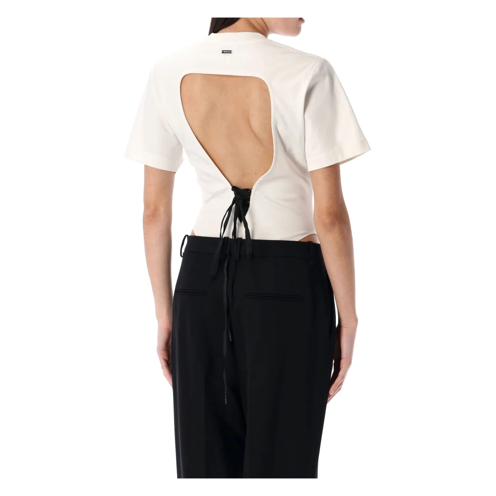 Mugler Witte Kant Korset Bovenkleding White Dames