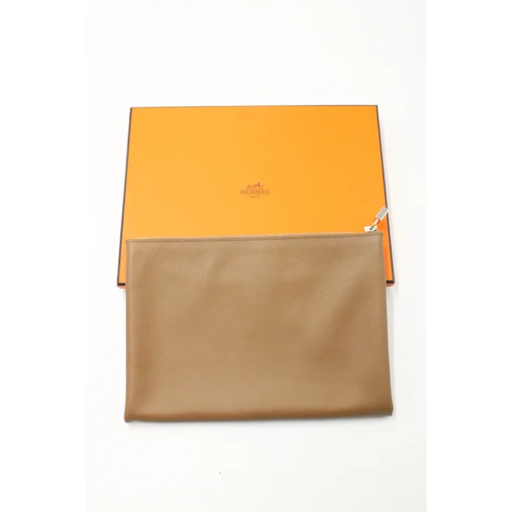 Hermès Vintage Pre-owned Leather pouches Brown Dames