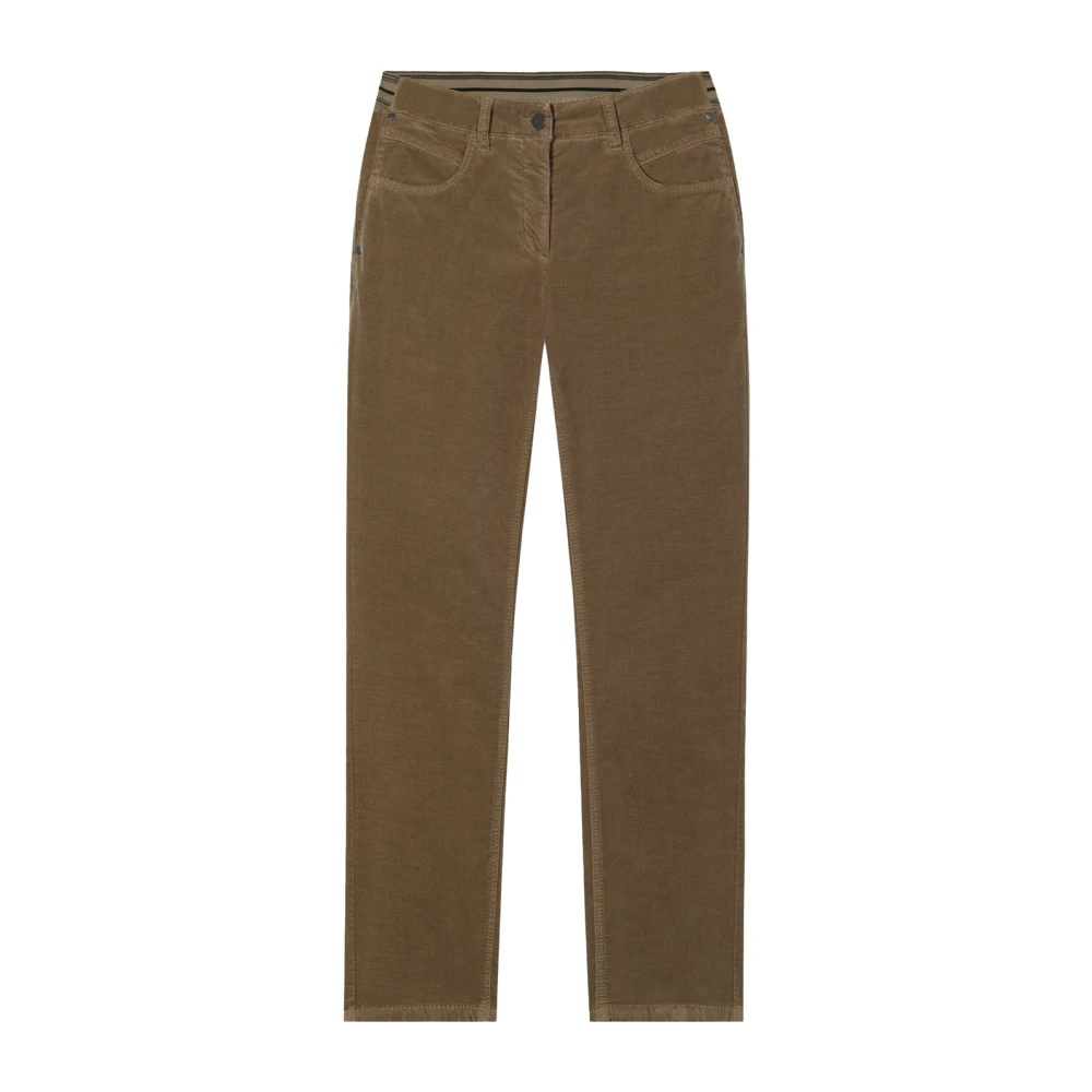 LUISA CERANO Fluwelen Cropped Broek Hoge Stretch Brown Dames