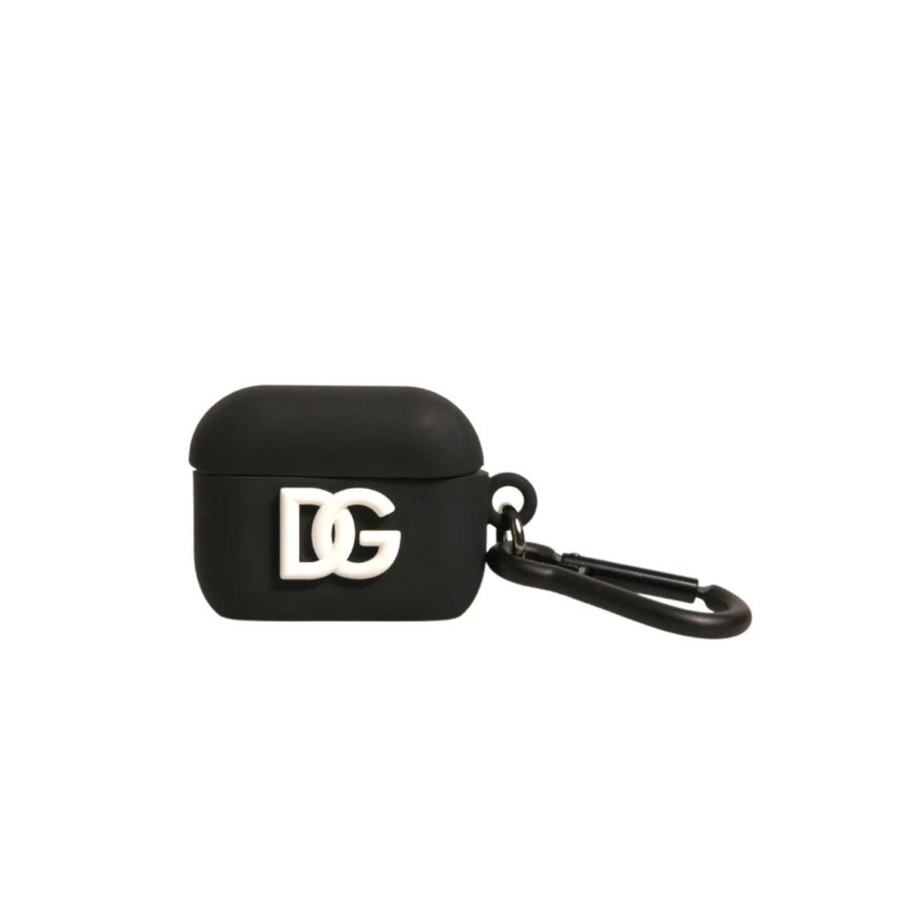 Dolce & Gabbana Men's Black Luxury Logo Embossed Airpods Case