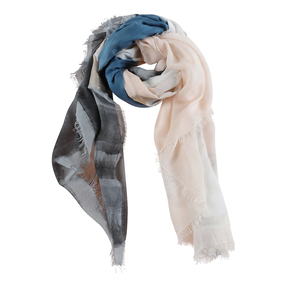 Faliero Sarti Abstracte sjaal met franjes voor vrouwen Multicolor Dames