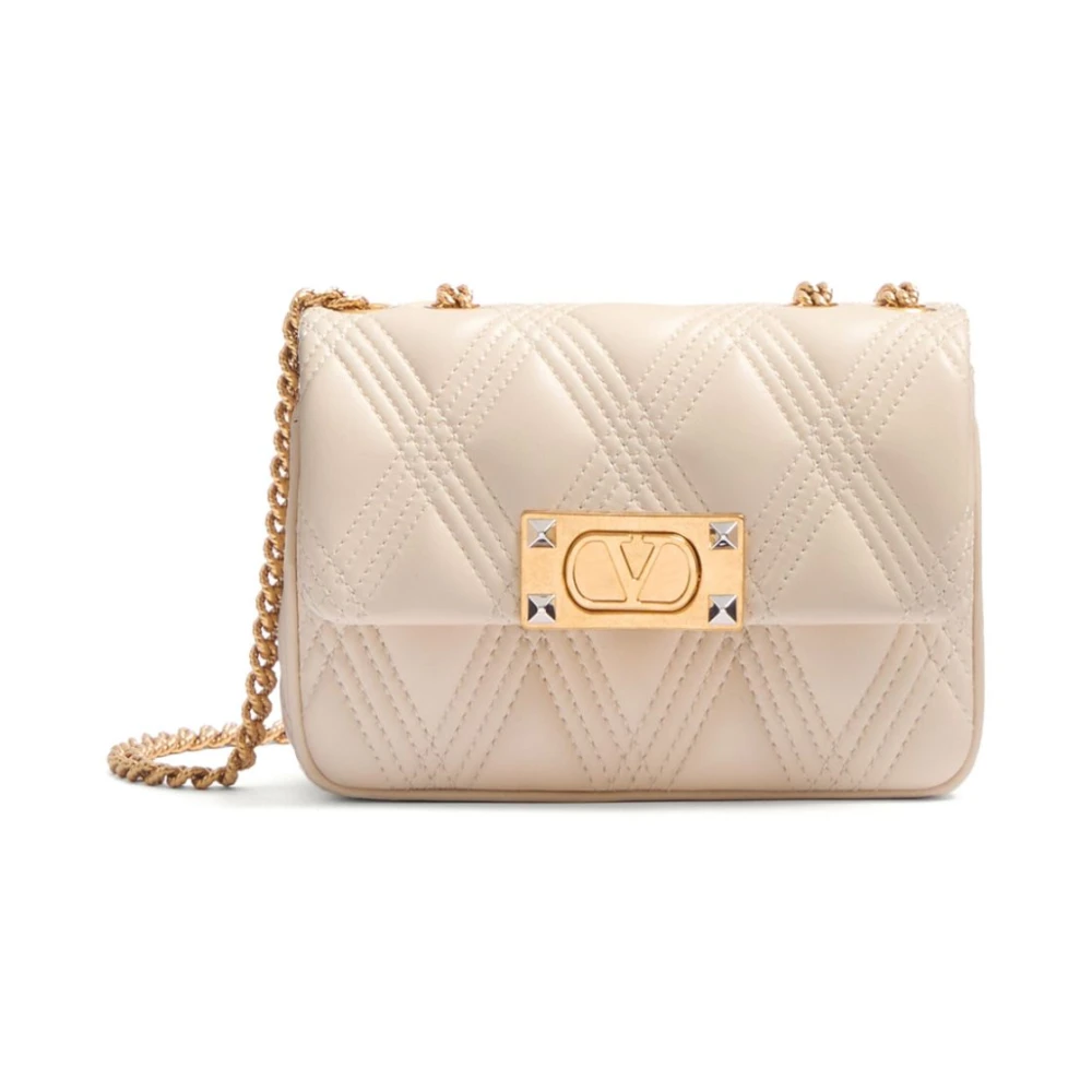 Valentino Garavani Witte Schoudertas Elegant en Functioneel Beige Dames