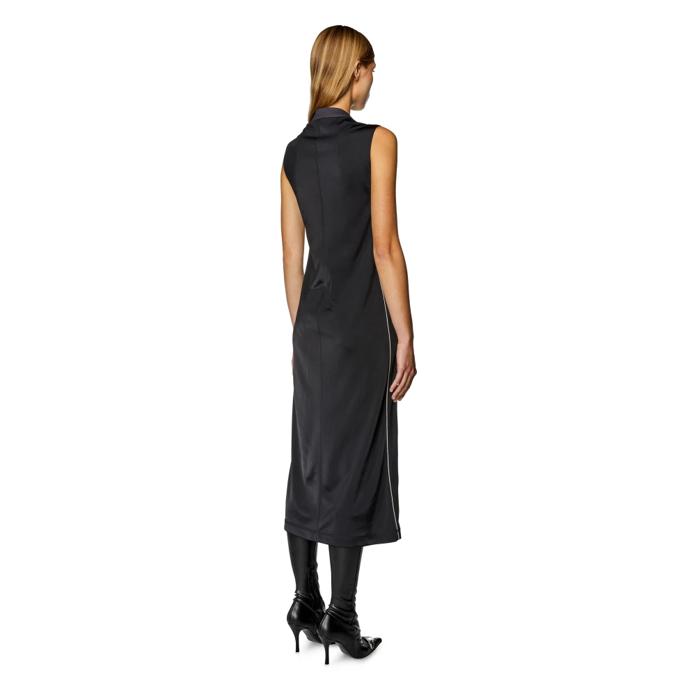Diesel Midi dress in cool wool and tech fabric Gray Dames