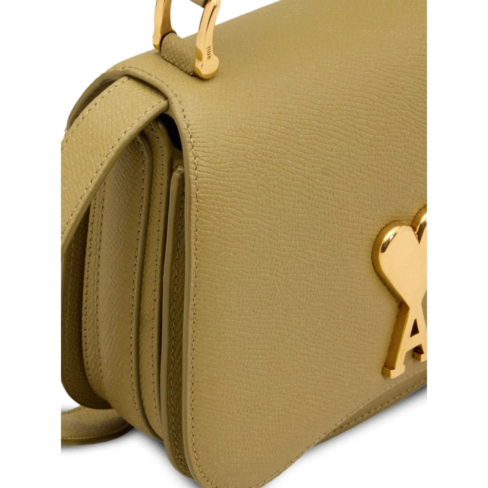 Ami Paris Bruine Foldover Tas met Groene Accent Brown Dames