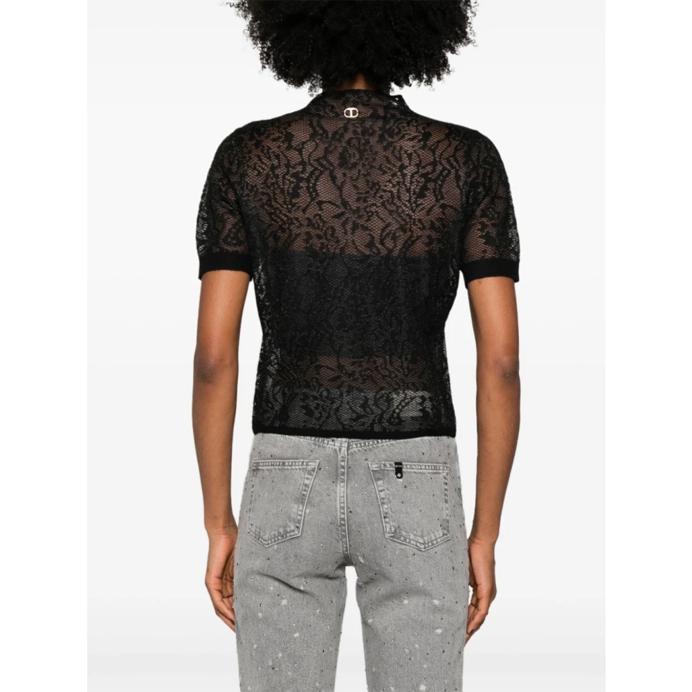 Twinset Zwarte Sweatshirt Aw24 Damesmode Black Dames
