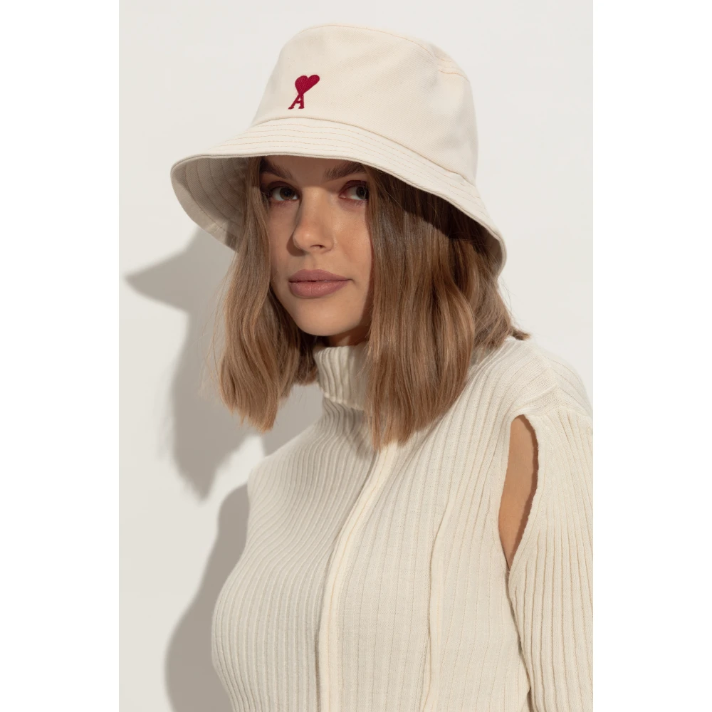 Ami Paris Denim hoed Beige Unisex