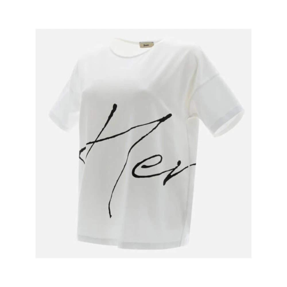 Herno T-shirt met korte mouwen en 3D-print White Dames