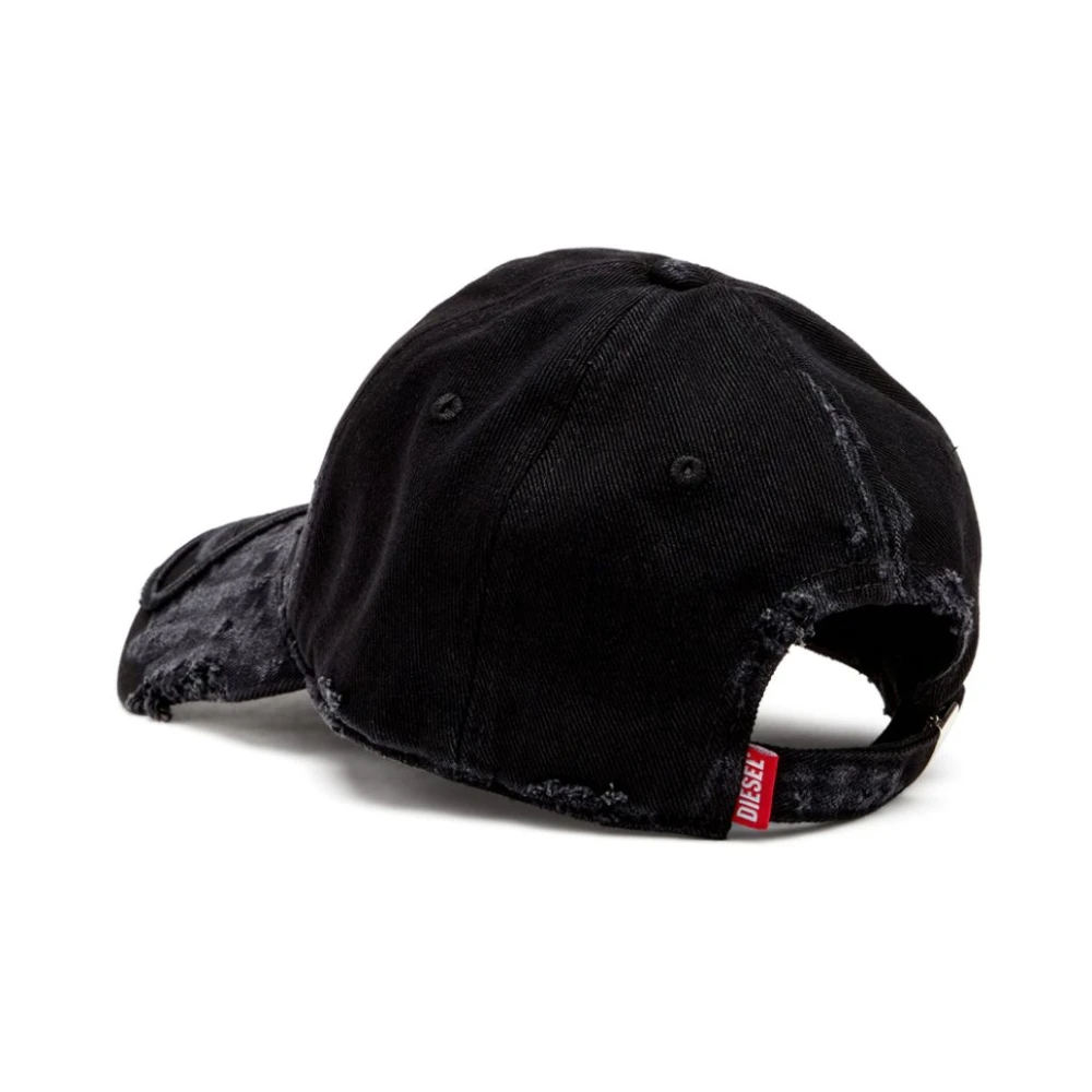 Diesel Vervaagde Zwarte Twill Pet met Logo Black Heren