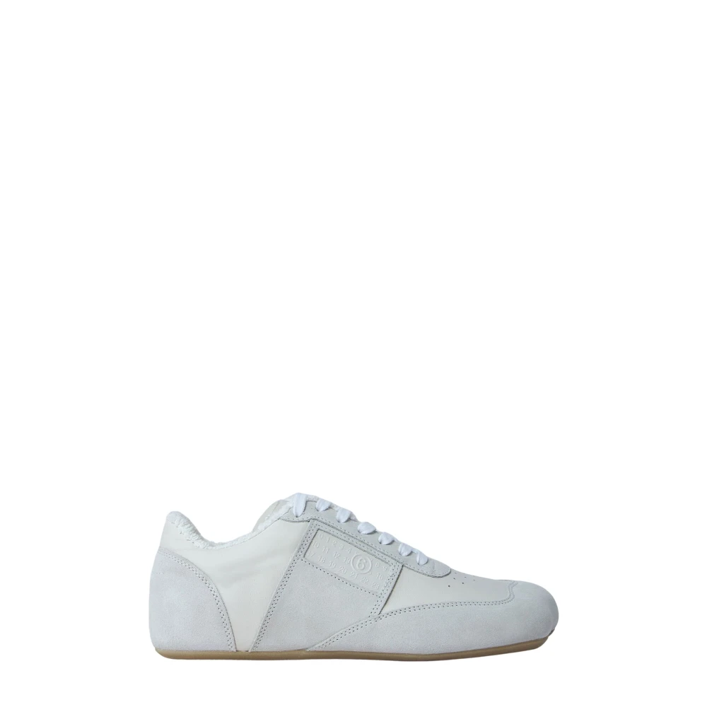 Mm6 Maison Margiela Women's White Suede Leather Low-Top Trainers - Sneakers - 7 Uk - Shoes