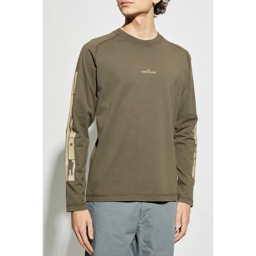 Stone Island T-shirt met logo Green Heren