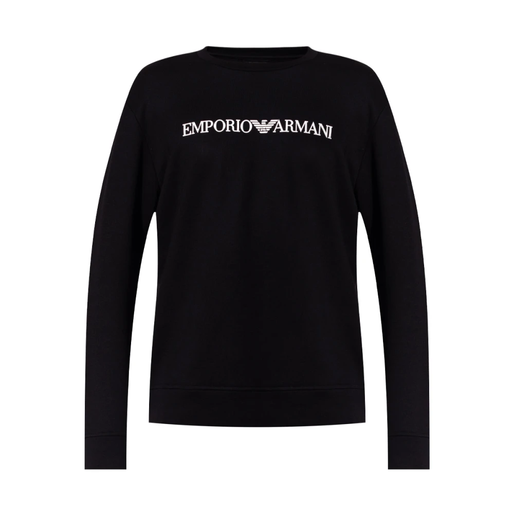 Emporio Armani Sweatshirt med logotyp Black, Herr