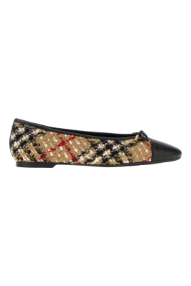 Broderade tweedballerinas