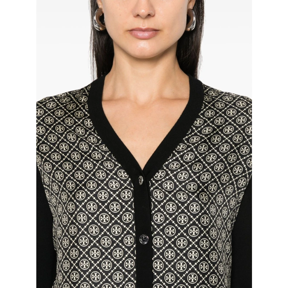 TORY BURCH Monogram Zwart Vest Gebreide Trui Black Dames