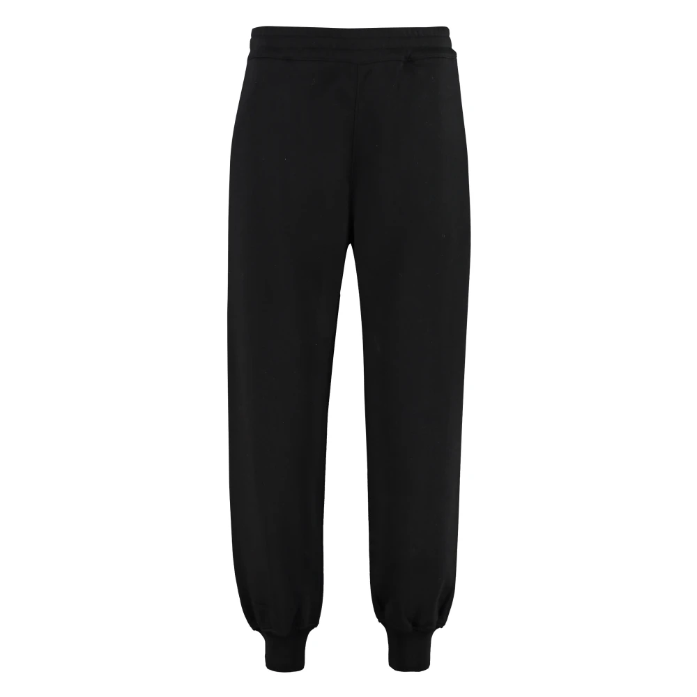 Alexander mcqueen Katoenen Track-Pants met Geribbelde Boorden Black Dames