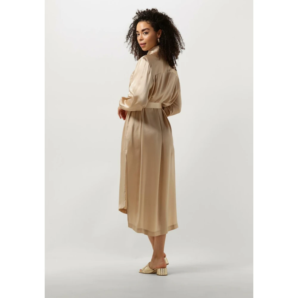 Semicouture Gouden Fillipa Midi Jurk Yellow Dames
