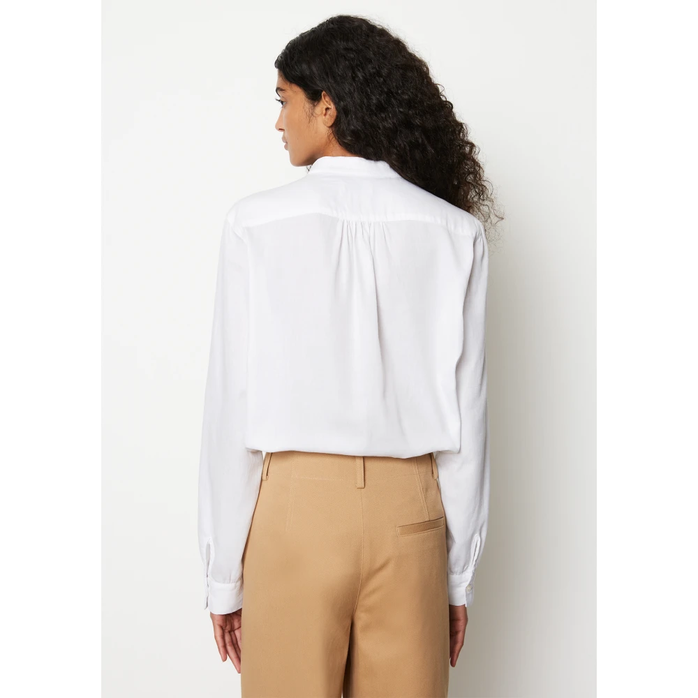 Marc O'Polo Blouse met opstaande kraag relaxed White Dames
