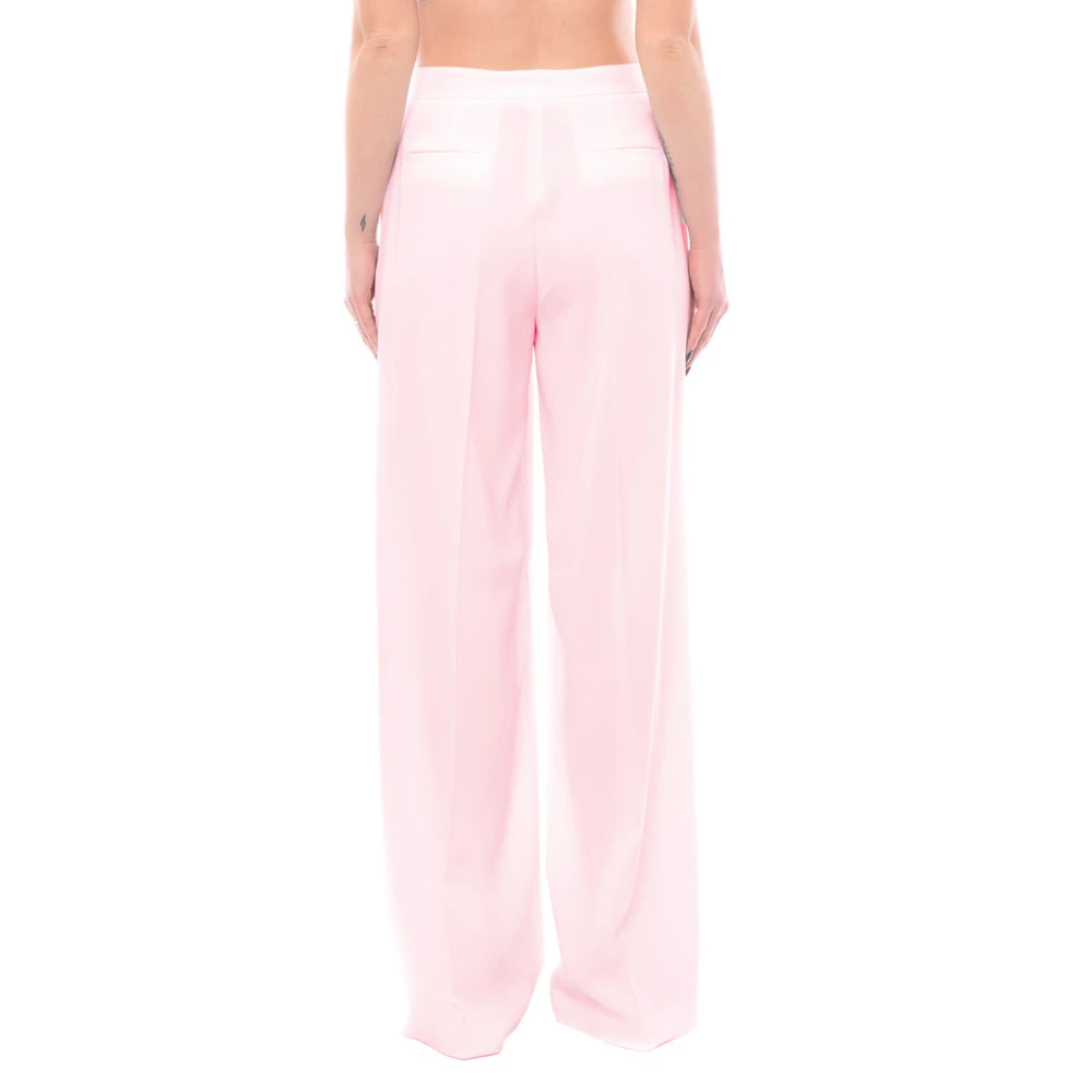 pinko Wijde Crêpe Broek Pink Dames