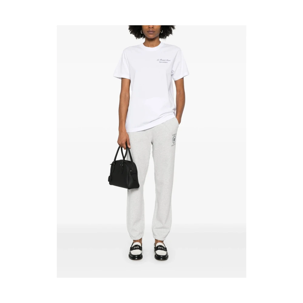 Sporty & Rich Wit Logo Print Crew Neck T-shirt White Dames