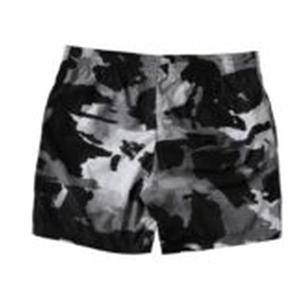 Dolce & Gabbana Camouflage Beachwear Shorts met Logo Black Heren