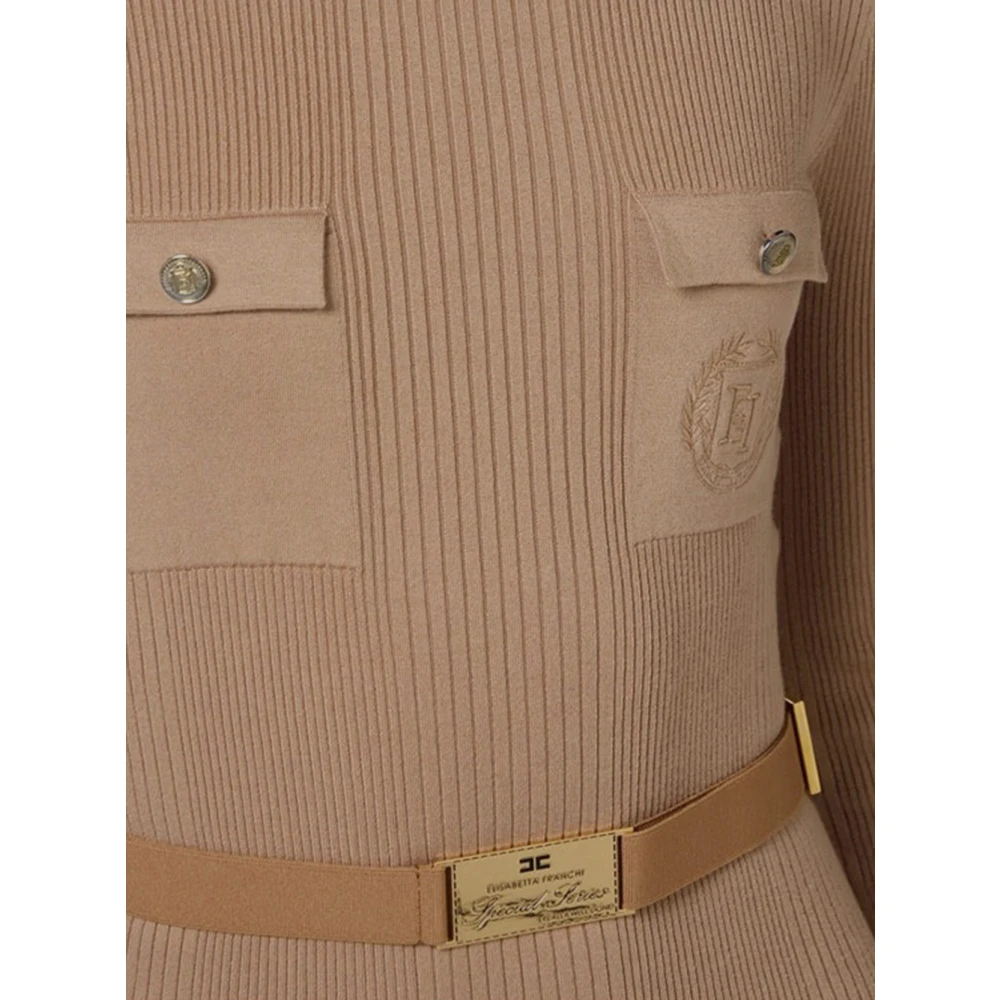 Elisabetta Franchi Vrouw Jurk Mode Elegante Stijl Brown Dames
