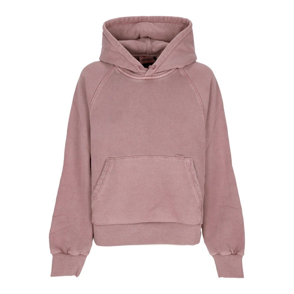 Carhartt WIP Cropped Hoodie met Kangoeroezak Pink Dames