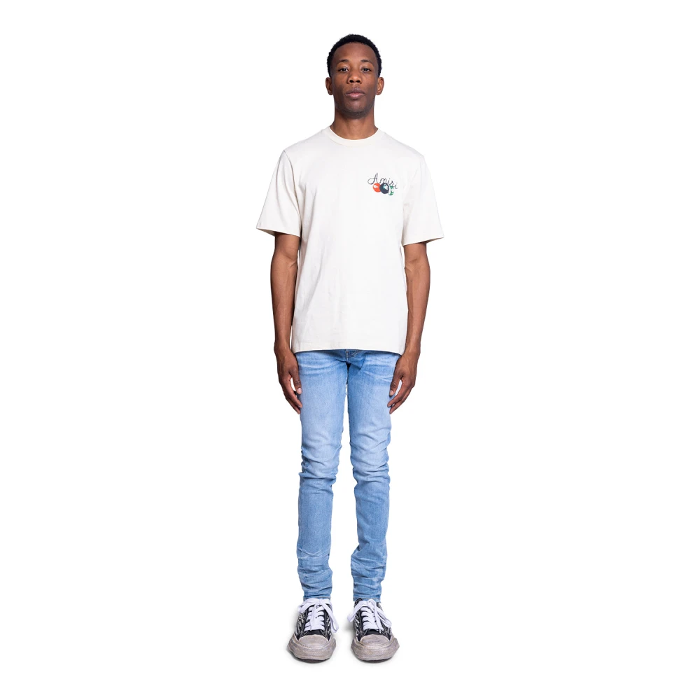 Amiri Pool Cue Tee in Albast White Heren