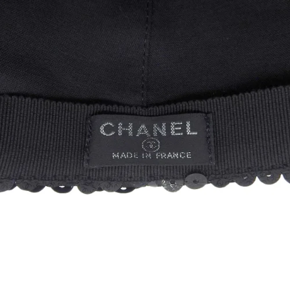 Chanel Vintage Pre-owned Fabric hats Black Dames
