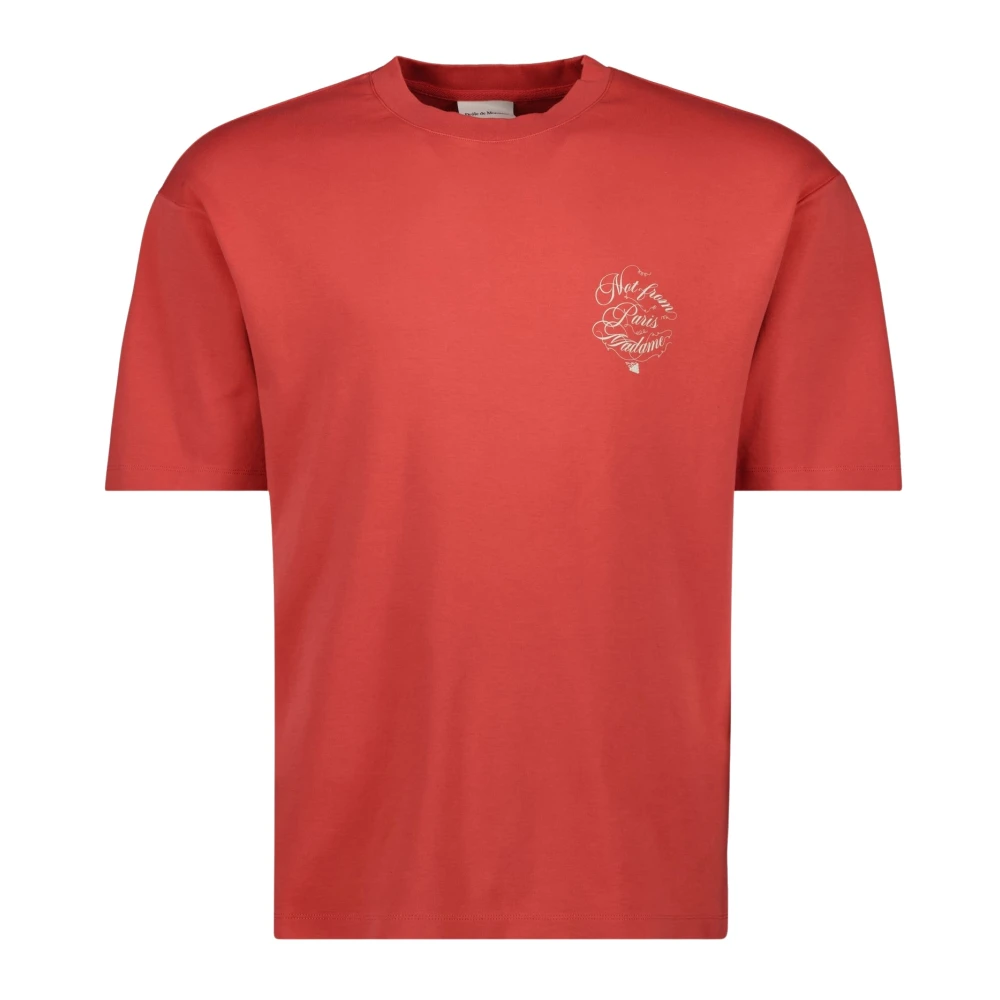 Drole de Monsieur Heren Slogan Vignes T-Shirt Red Heren