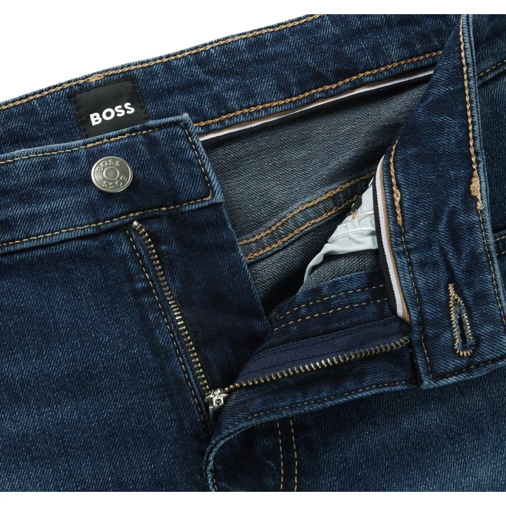 Hugo Boss Slim Fit Donkerblauwe Stretch Denim Jeans Blue Heren