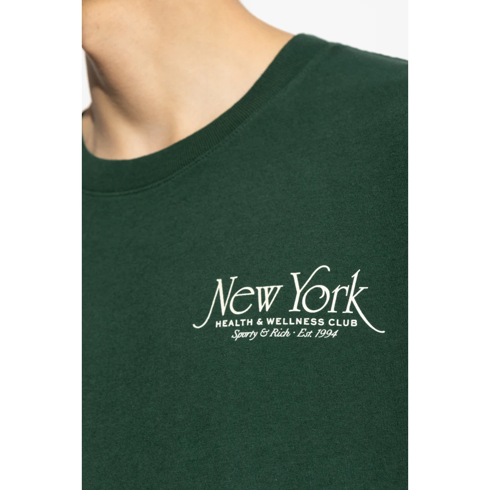 Sporty & Rich T-shirt uit de New York collectie Green Unisex