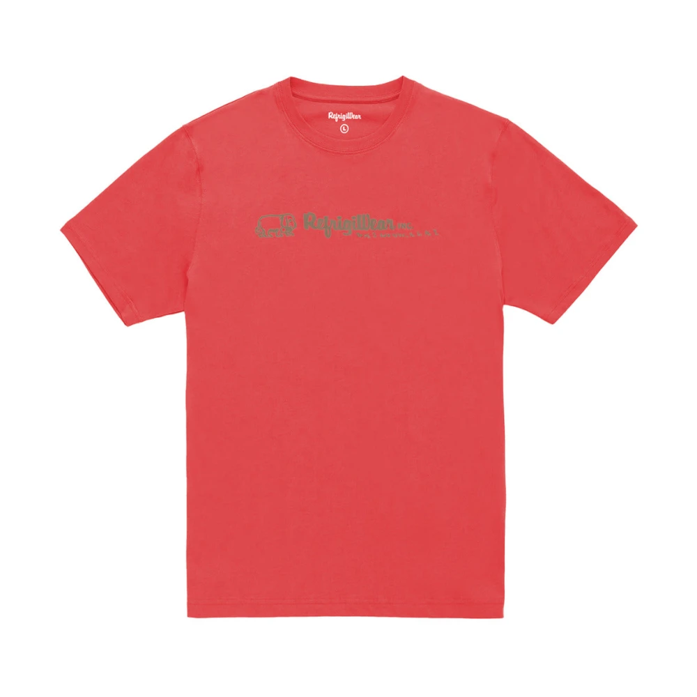 RefrigiWear Katoen Crewneck Logo Print T-shirt Red Heren