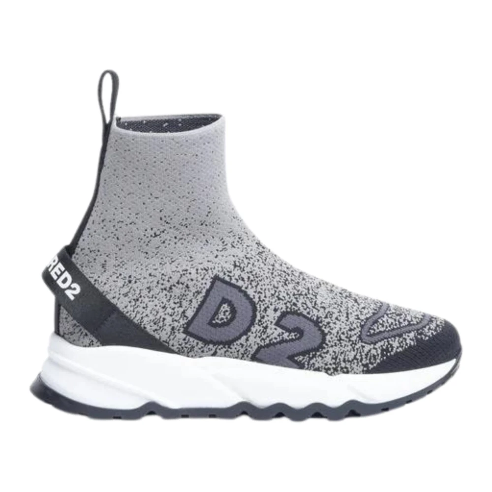 Dsquared2 Grå Stickad Hög Topp Sneakers Gray, Pojke