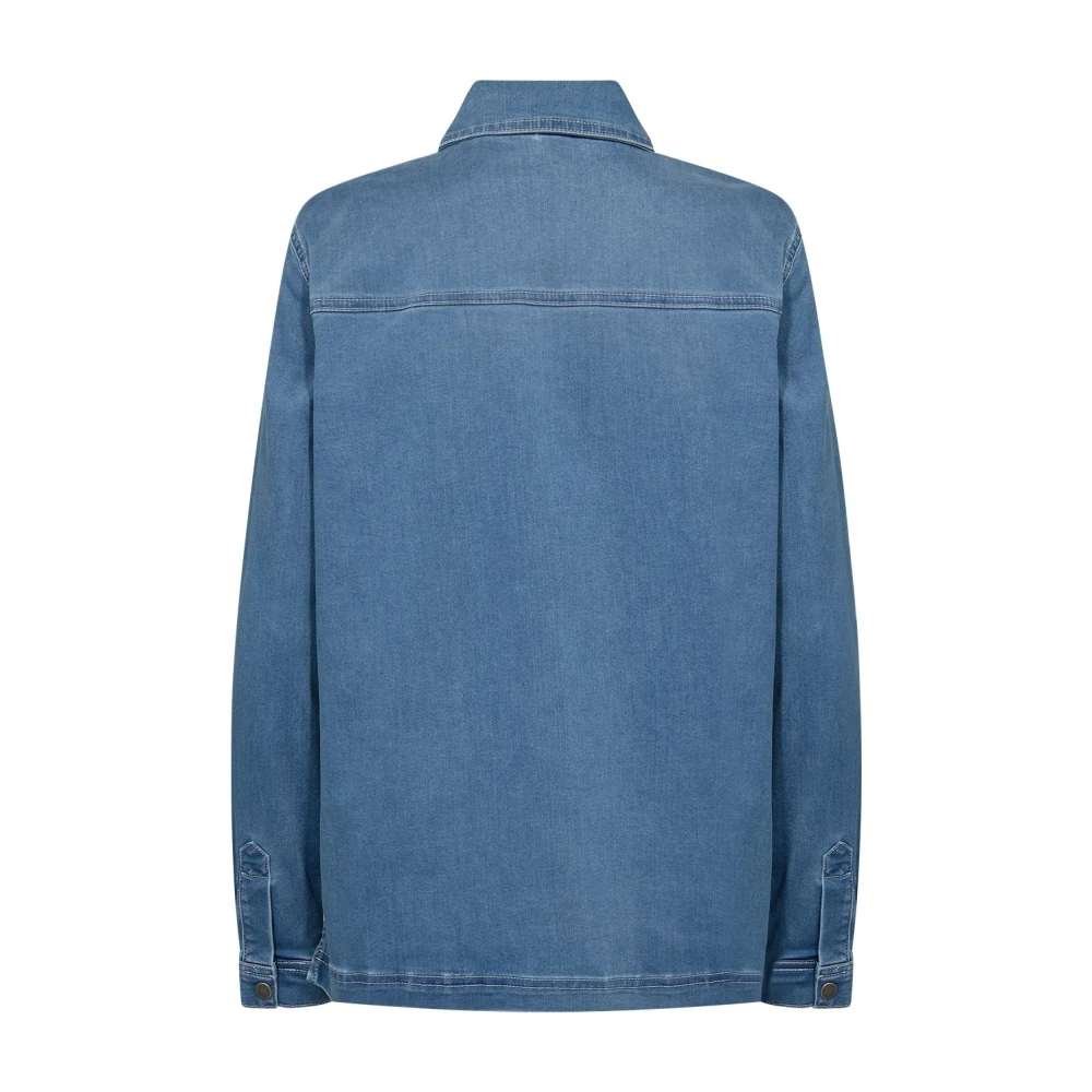 Soyaconcept Denim Blouse met Klassieke Kraag Blue Dames