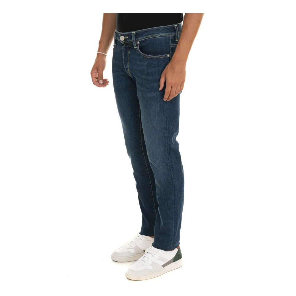 Tramarossa Zip Stretch Denim Jeans Blue Heren