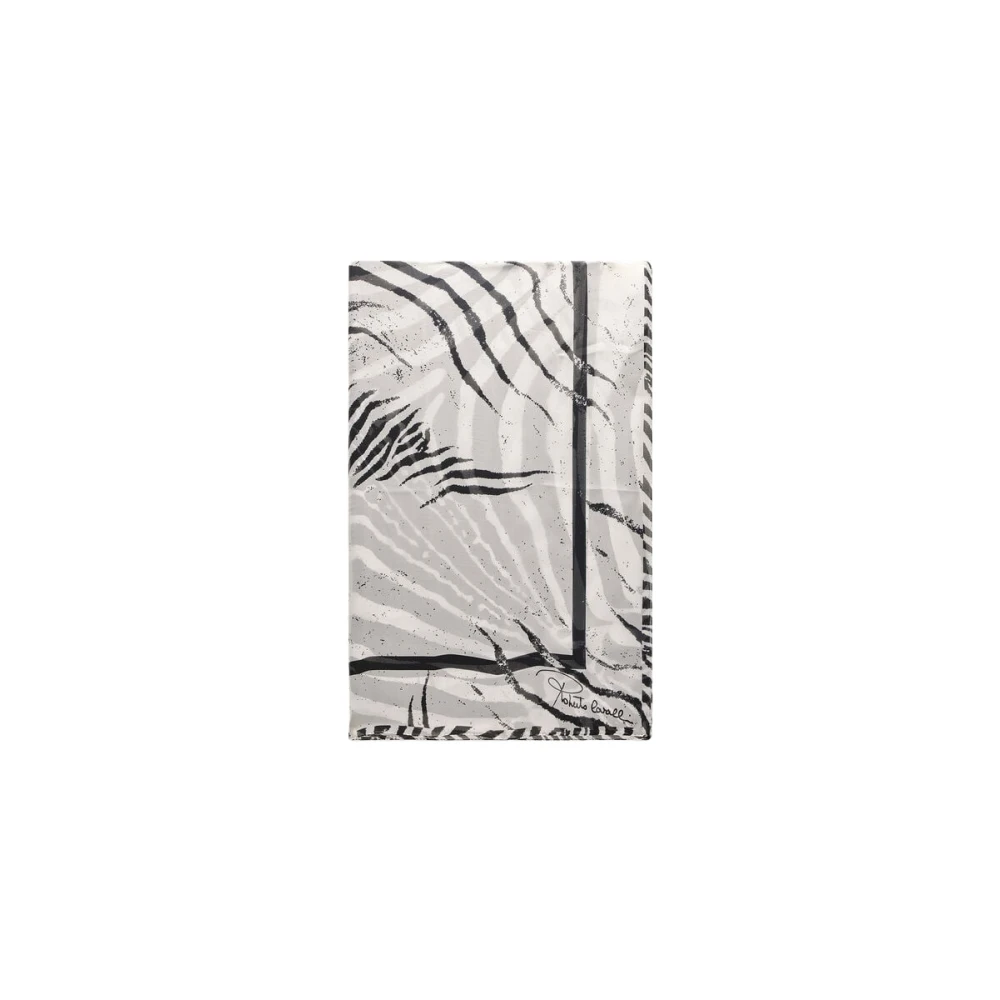 Roberto Cavalli , Silk Scarves, Female, Black, One Size, White Tigress Print Silk Scarf